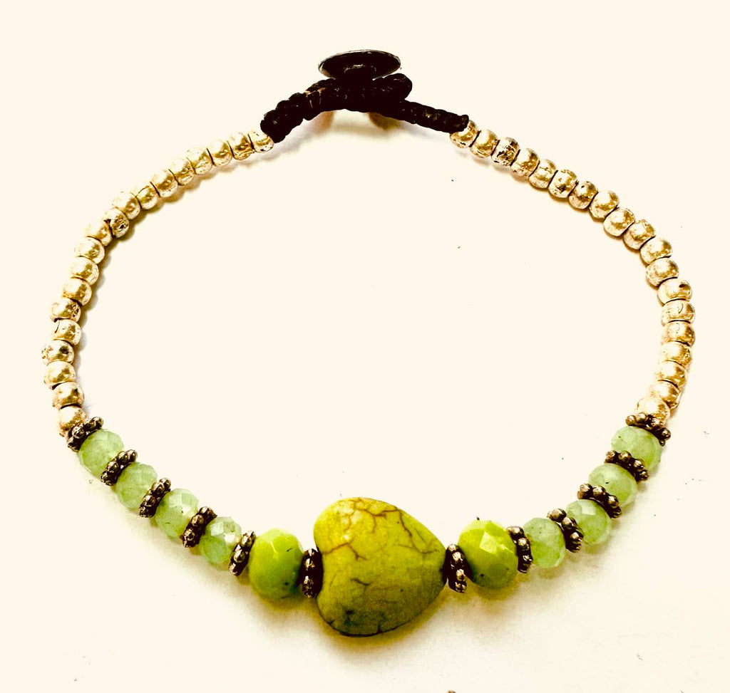 Buy Bracelet green heart - New Zealand OCTOPUS Bohemian Shop 