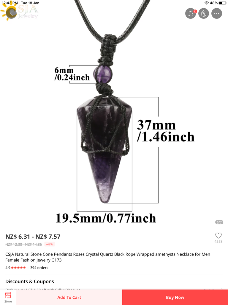 Buy Crystal pendant necklace (7 variants) - New Zealand OCTOPUS Bohemian Shop 