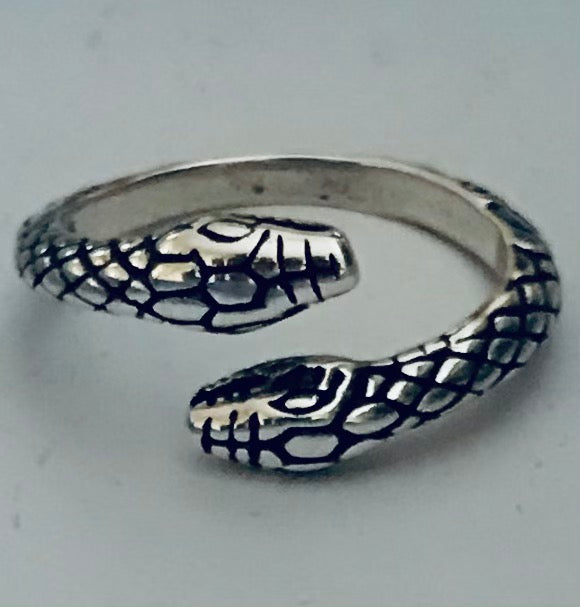 Snake ring adjustable Stirling Silver 925 - OCTOPUS Bohemian Shop 