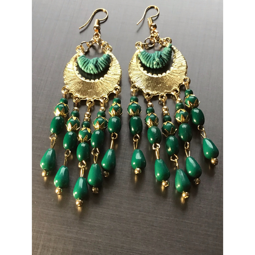 Earrings green queen - OCTOPUS Bohemian Shop 