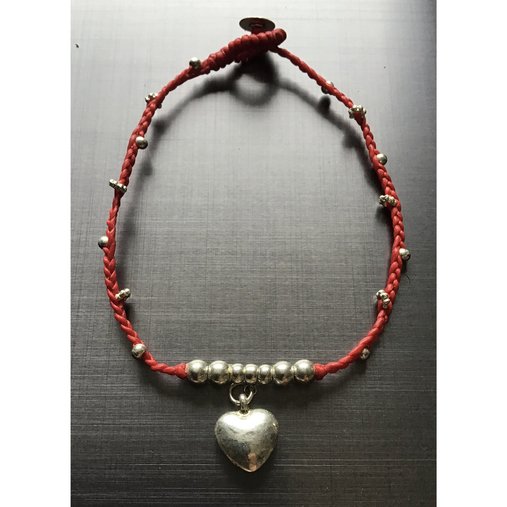Anklet red heart - OCTOPUS Bohemian Shop 