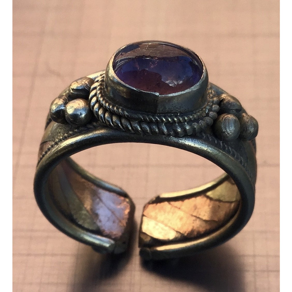 Ring, copper with Amethyst - OCTOPUS Bohemian Shop 