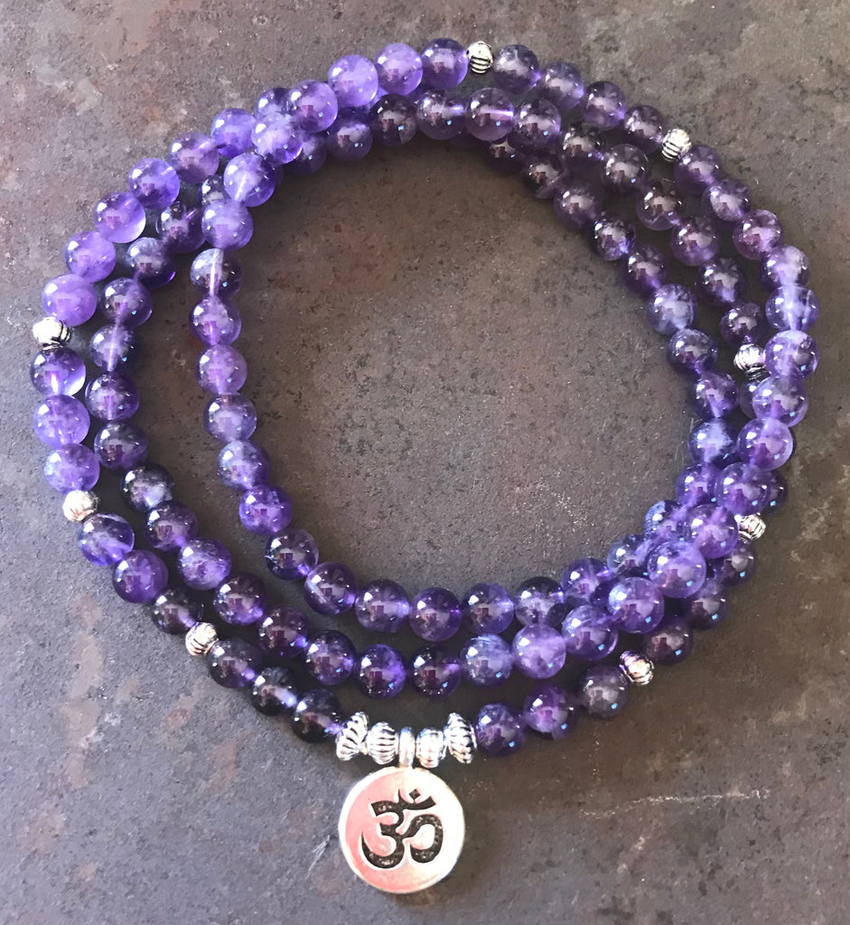 Mala amethyst necklace 108 beads - OCTOPUS Bohemian Shop 