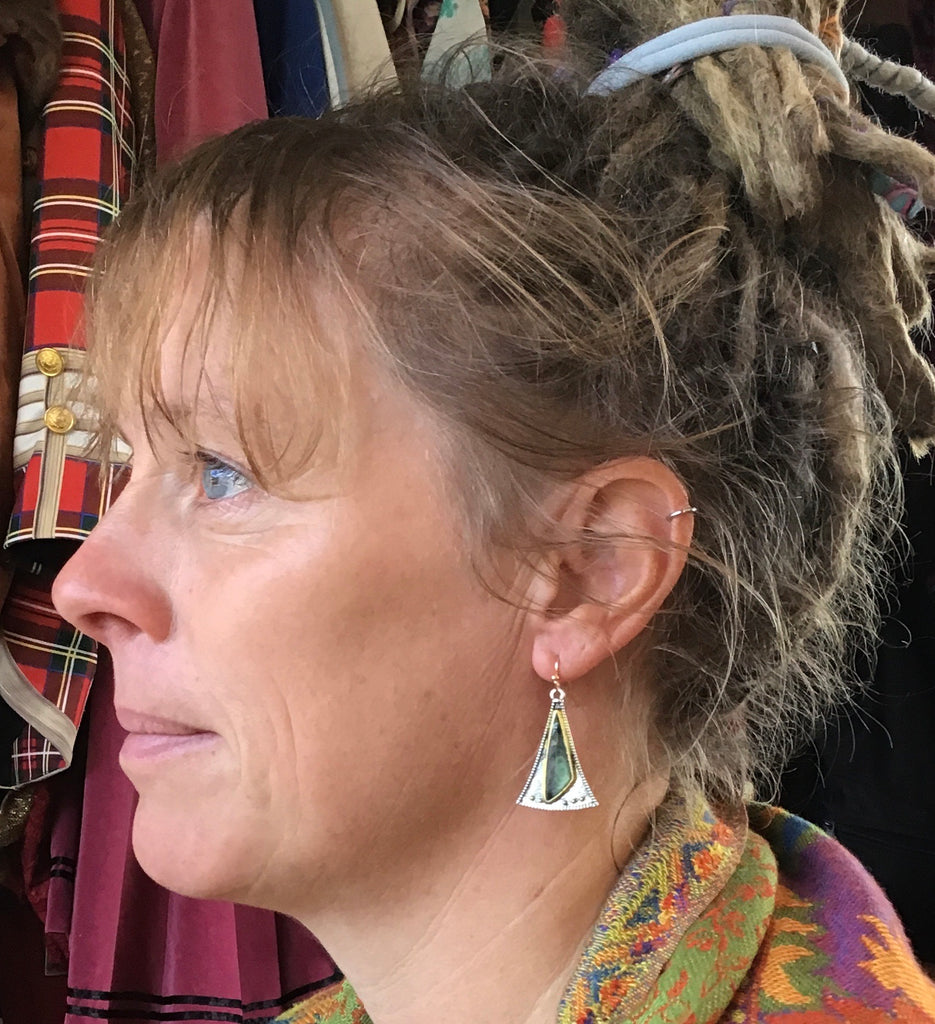 Earrings vintage green - OCTOPUS Bohemian Shop 