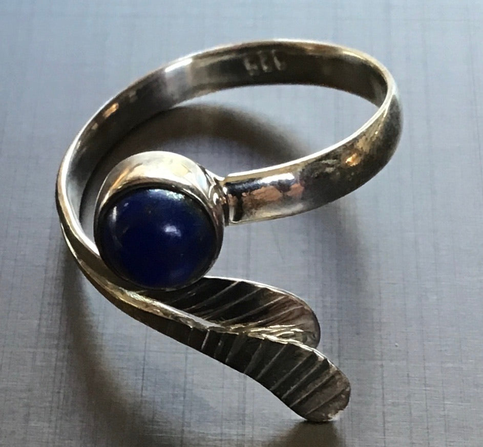 Ring natural lapis lazuli, Stirling silver 925 - OCTOPUS Bohemian Shop 