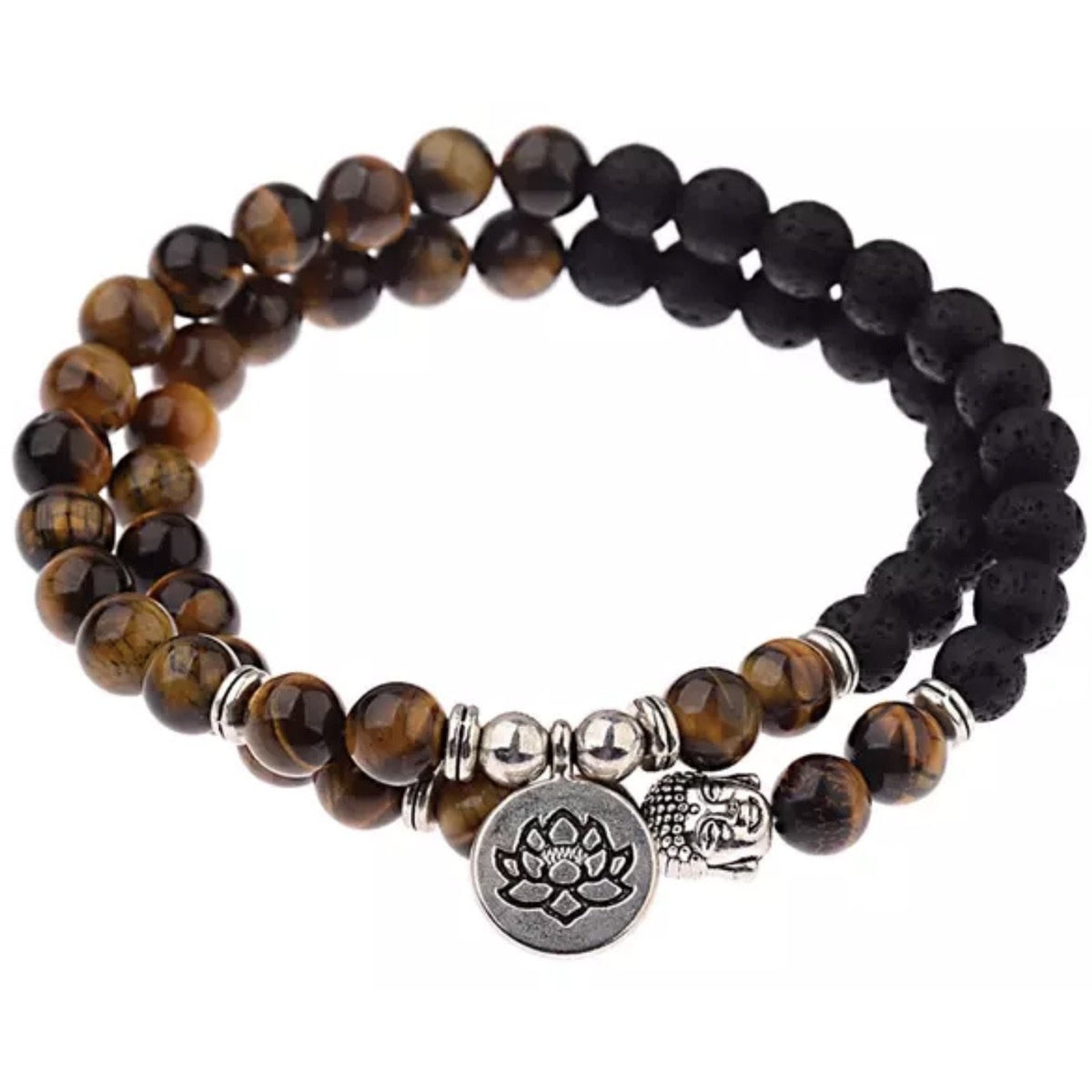 Tiger eye/lava stone 8mm necklace/bracelet | OCTOPUS Bohemian Shop