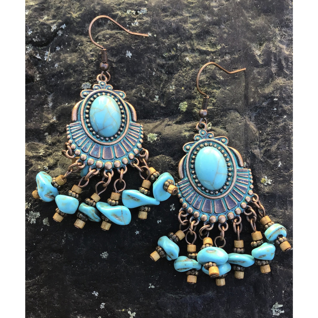 Earrings boho turquoise - OCTOPUS Bohemian Shop 