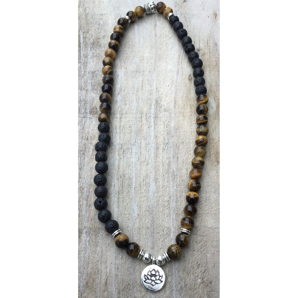Tiger eye/lava stone 8mm necklace/bracelet - OCTOPUS Bohemian Shop 