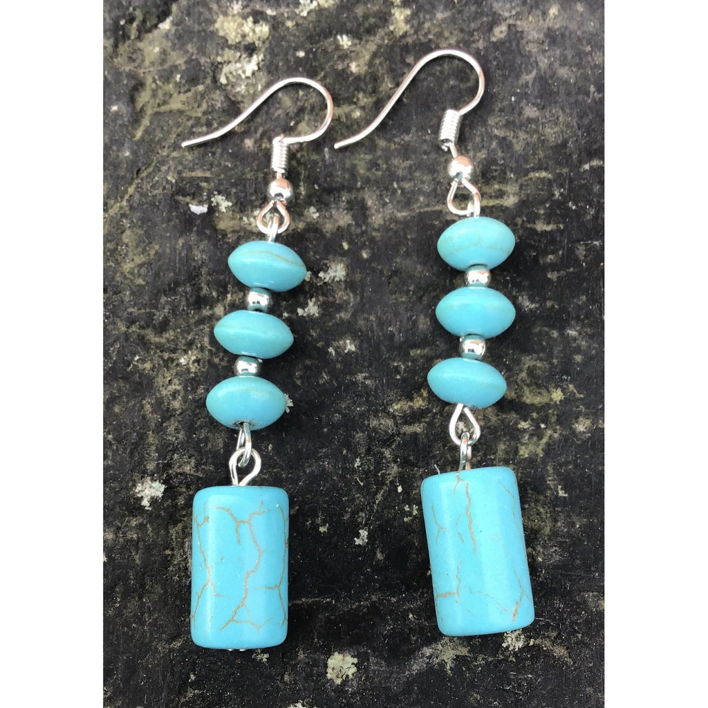 Earrings turquoise stone - OCTOPUS Bohemian Shop 