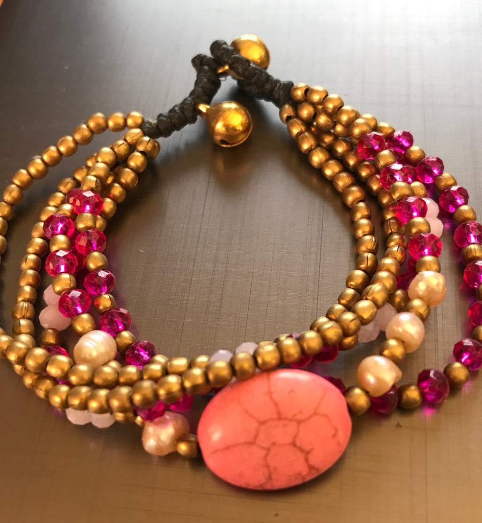 Buy Fashion bracelet with pink stone - New Zealand OCTOPUS Bohemian Shop 