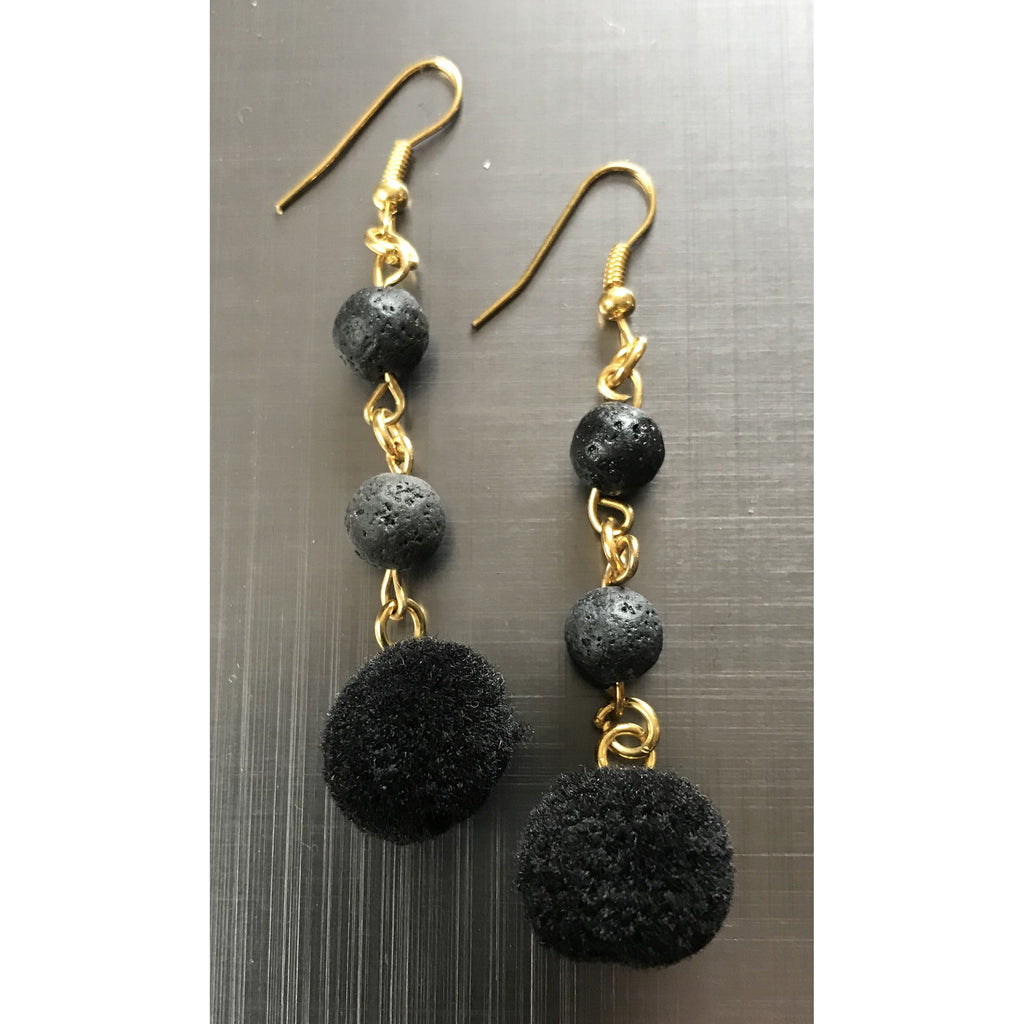 Earrings lava beads - OCTOPUS Bohemian Shop 