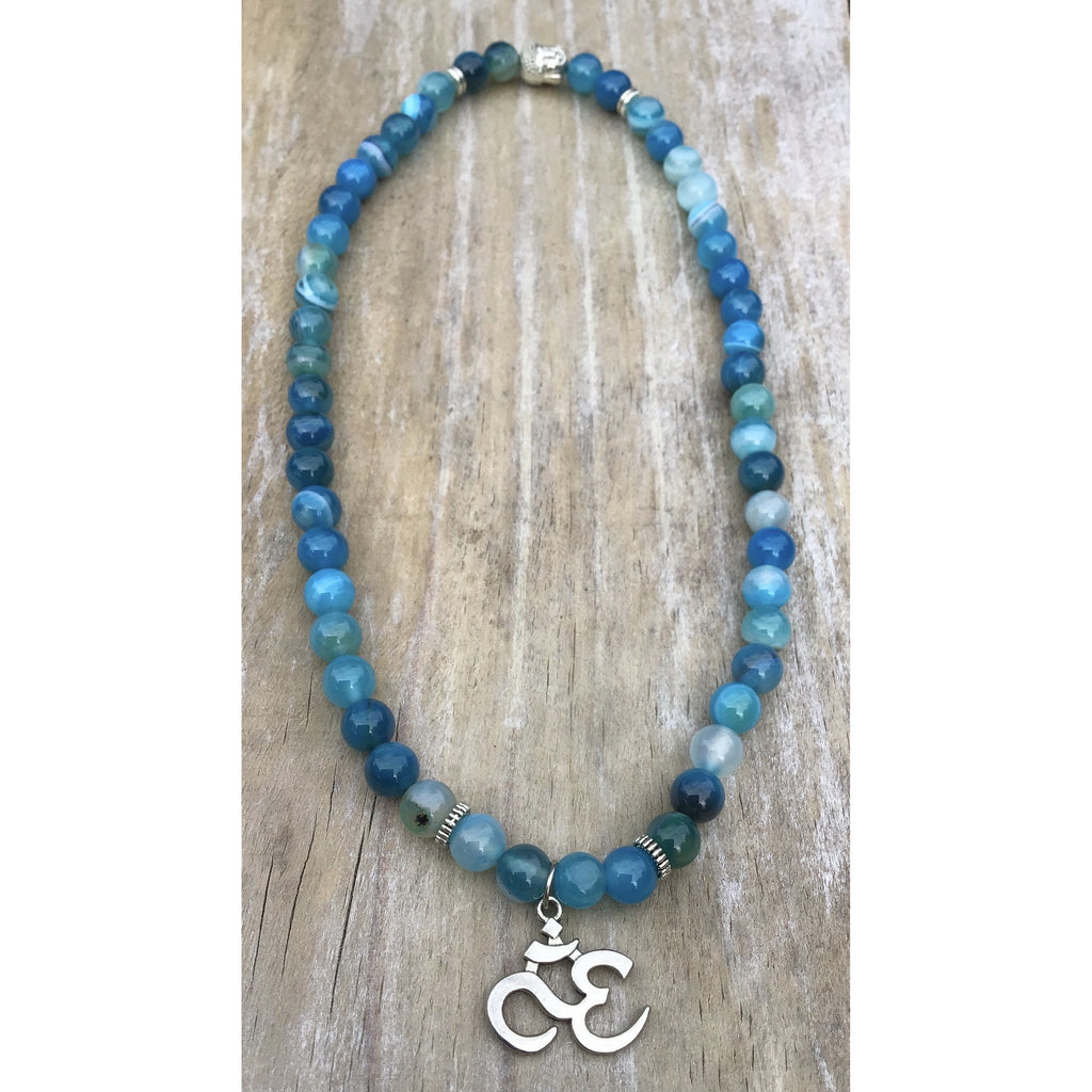 Blue Agate 8mm necklace/bracelet - OCTOPUS Bohemian Shop 