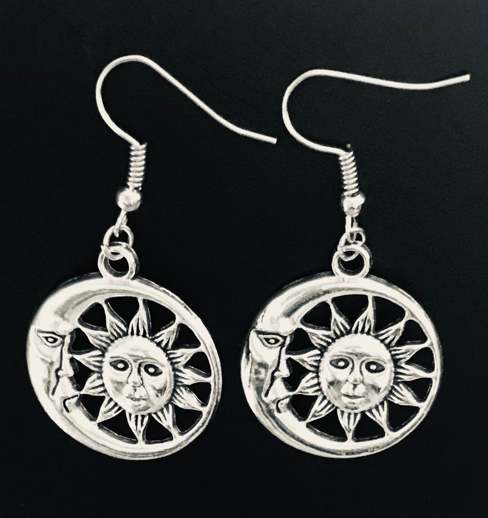Earrings sun and moon - OCTOPUS Bohemian Shop 