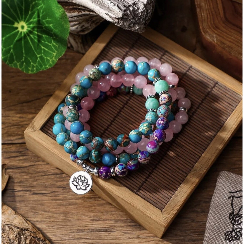 Necklace Mala 108 beads Lotus - OCTOPUS Bohemian Shop 