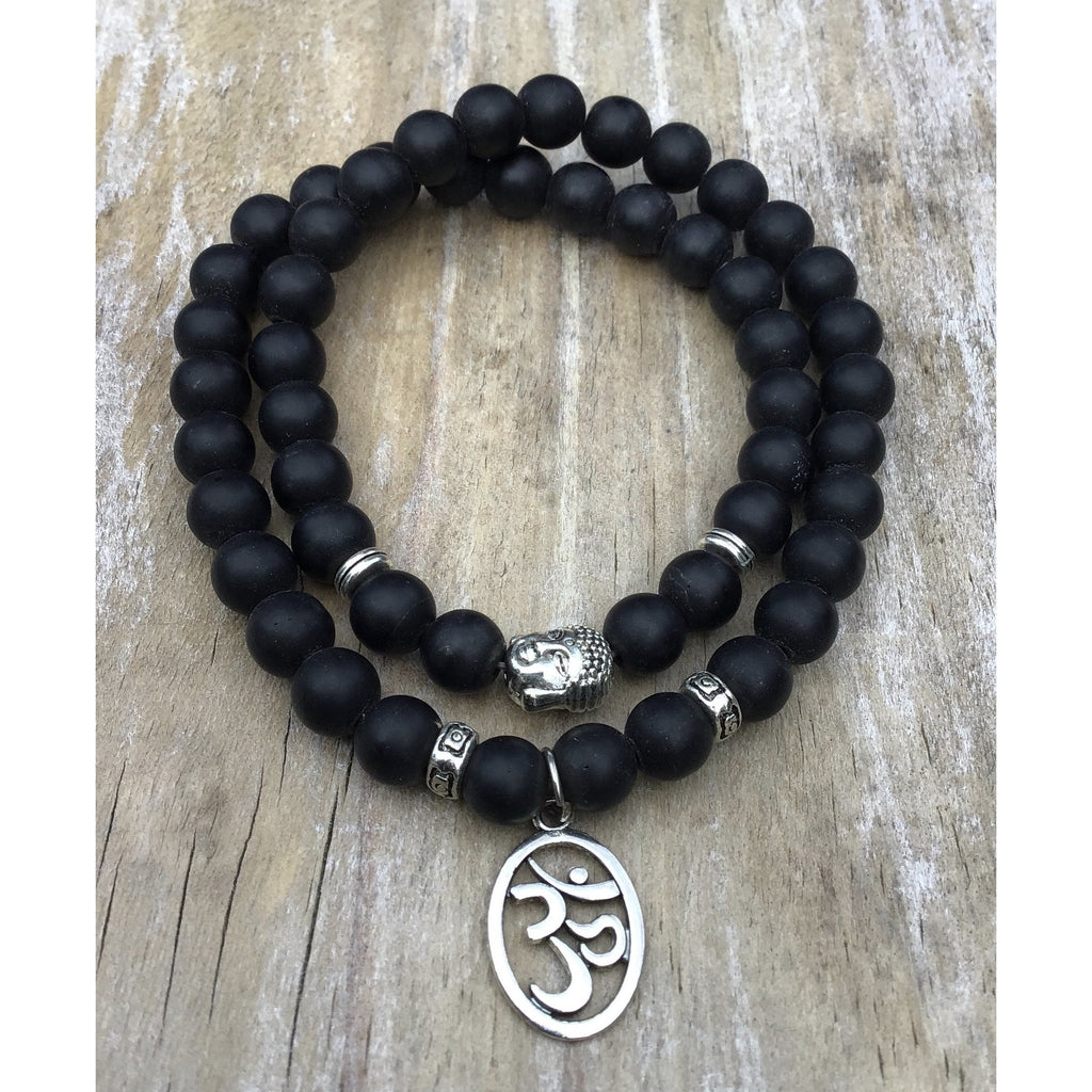 Onyx Om 8mm necklace/bracelet - OCTOPUS Bohemian Shop 