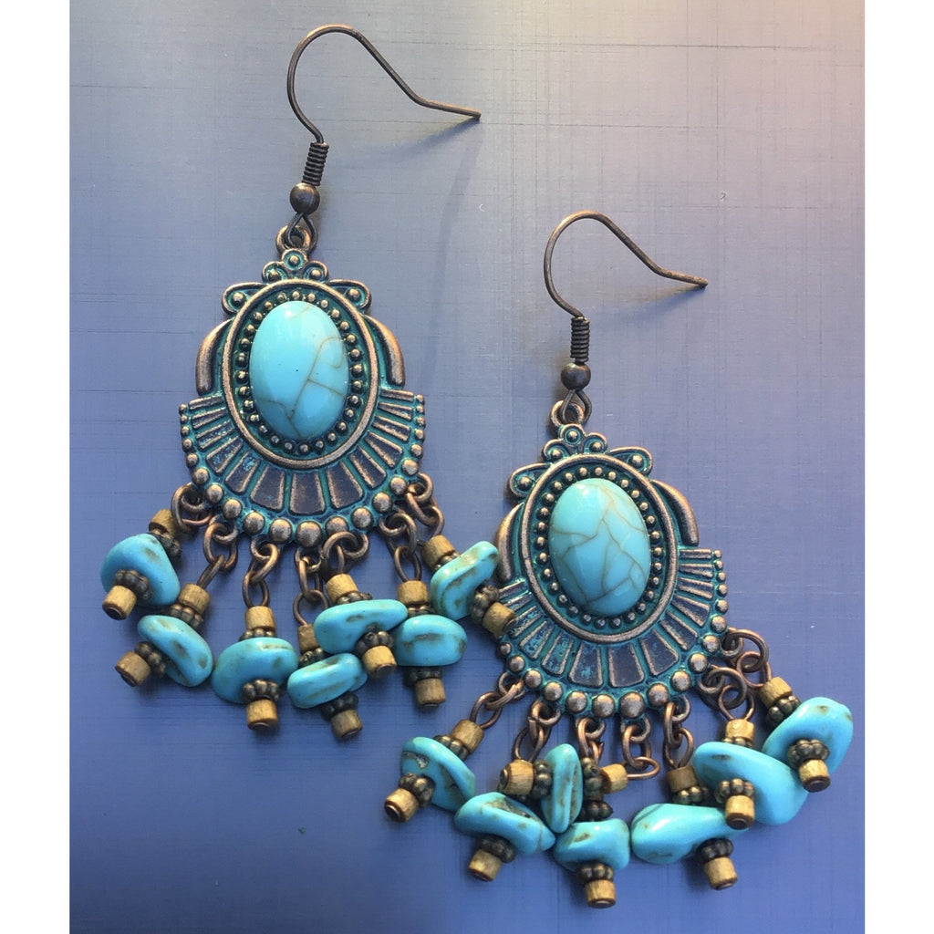 Earrings boho turquoise - OCTOPUS Bohemian Shop 