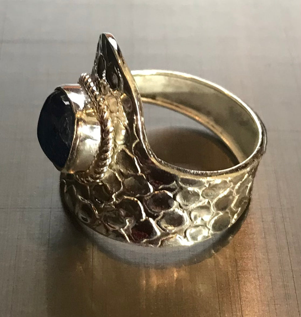 Ring adjustable blue kyanite, Stirling silver 923 - OCTOPUS Bohemian Shop 